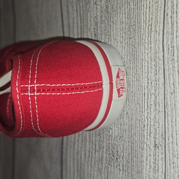 Vans Women's or Men's Authentic Shoes Red and White Size 7 Women / 5.5 Men - Picture 8 of 14